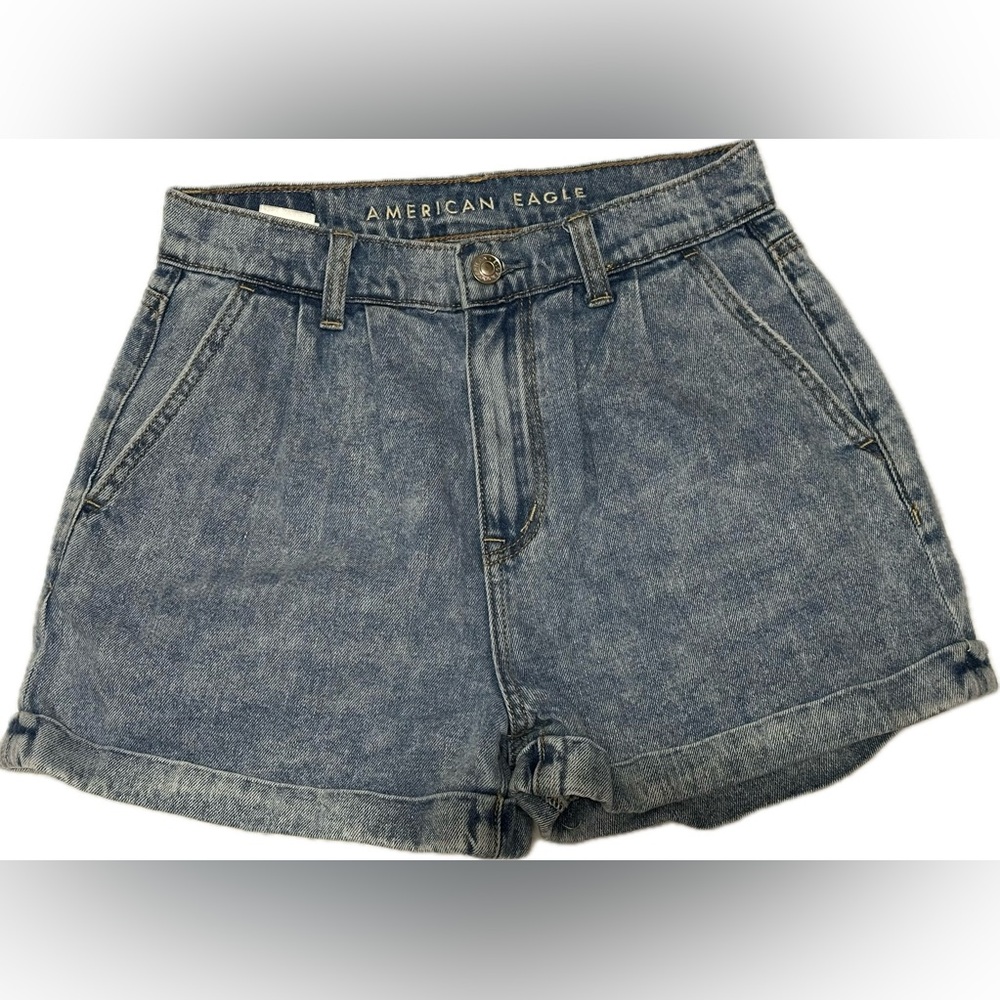 American Eagle Women's Stretch High-Rise Mom Shorts Size 00